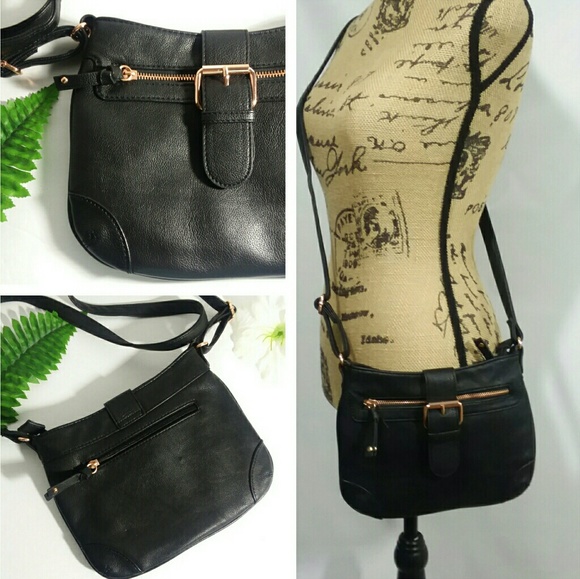 Aldo Bags Aldo Black Crossbody Bag Rose Gold Buckle Poshmark